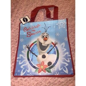 Disney Store Reusable Shopping Tote Blue Snowman Sack Carry Bag Frozen Olaf